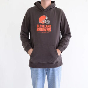 Fanatics Cleveland Browns NFL Football Brown Orange Hooded Pullover Sweatshirt L